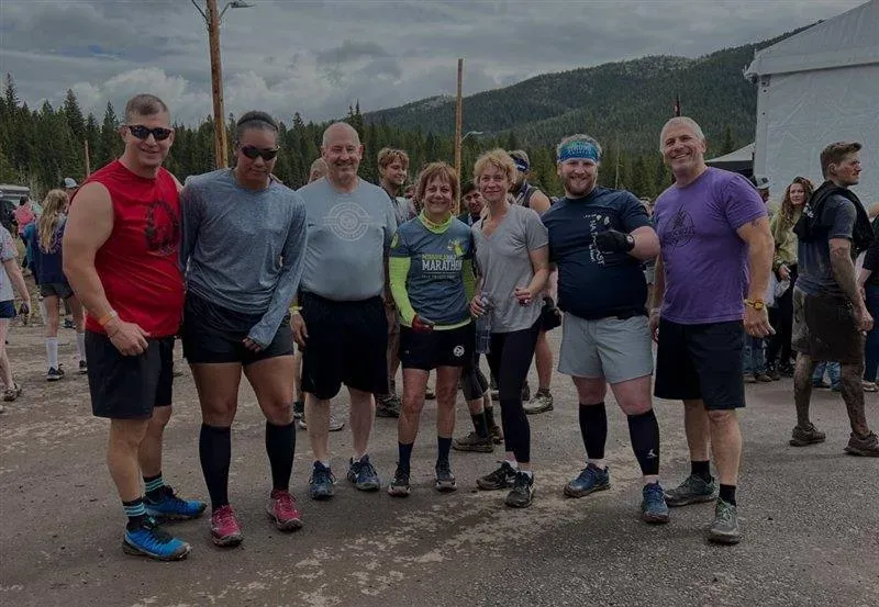 Knockout members together after a mountain race