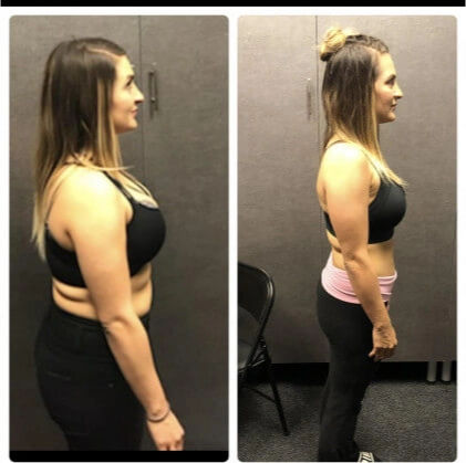 Member before-and-after — side profile progress